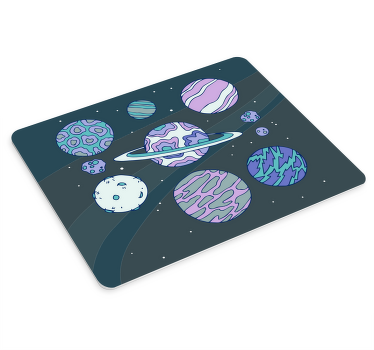 Pembe gezegenler mavi galaksi orijinal mouse pad - TenStickers