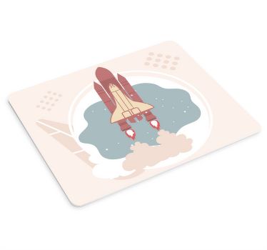 Pastel rumskib galakse original musemåtte - TenStickers