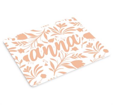 Tapis de souris original sticker de feuilles vintage rose - TenStickers