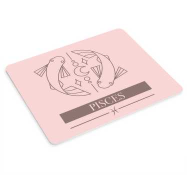 Fiskene rosa kort stjernetegn design musematte original - Tenstickers