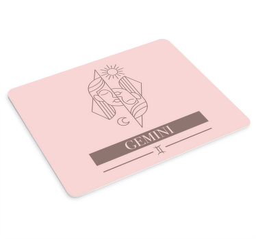 Gemini pink card zodiac sign design mouse pad - TenStickers