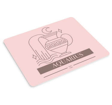水瓶座ピンクカード星座デザインマウスパッド - TENSTICKERS