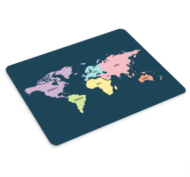 Mousepad Weltkarte Kontinente pastellfarben de - TenStickers