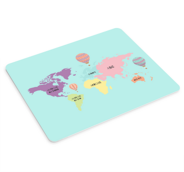 Tapis de souris carte du monde avec ballons à air - TenStickers
