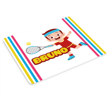 Mauspad mit namen spielerischer tennischarakter - TenStickers