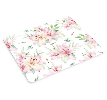 Mauspad Muster blumenmuster mit lilien - TenStickers