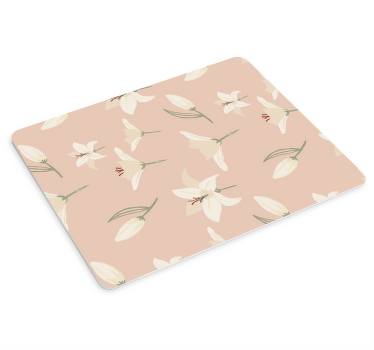 Lilly on nude background floral mouse pad - TenStickers