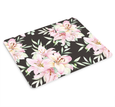 Mouse pad texturas arreglo floral de lirios - TenVinilo