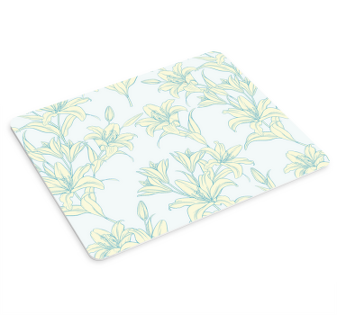 Liljor vintage stil blommönster l musmatta - Tenstickers
