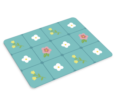 Mouse pad texturas arreglo floral con azulejos - TenVinilo