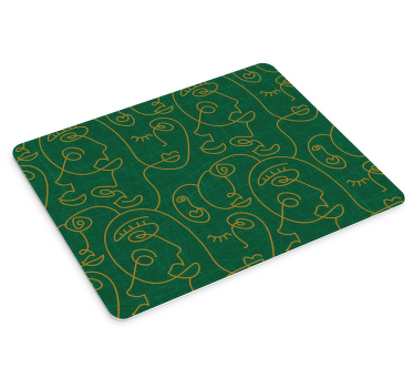 Abstract green drawn women mouse pad patterns - TenStickers