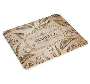 Muismat met naam hout tulp - TenStickers