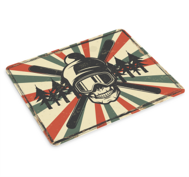 Tapis de souris Tête de mort pirate ski - TenStickers