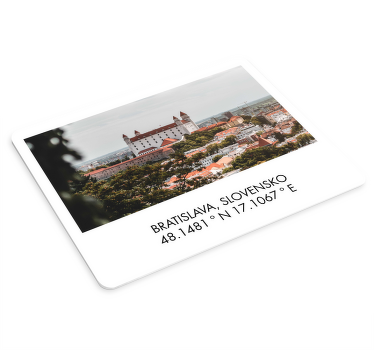 Podložka pod myš Bratislava a súradnice - Tenstickers
