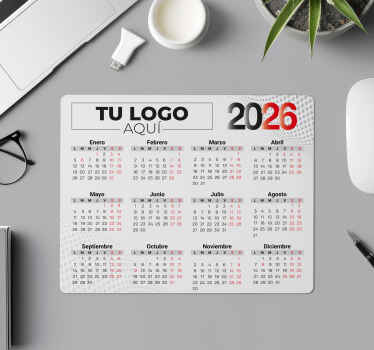 Alfombrilla ratón personalizable calendario 2026 con logo - TenVinilo
