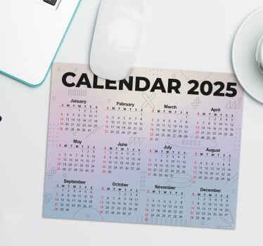 Kalender 2025 musemåtte med billede - TenStickers