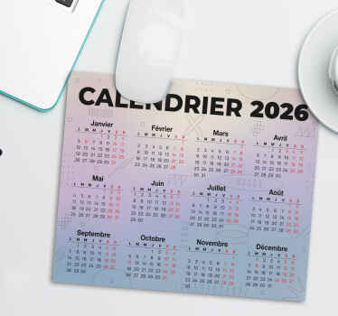 Tapis de souris calendrier 2026 - TenStickers