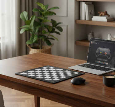 Tappetino mouse gaming scacchiera legno bianco e nero - TenStickers