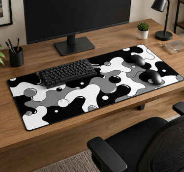 Original mouse pad black and white splashes - TenStickers