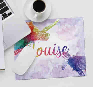 Tapis de souris de tortues colorées avec prénom - TenStickers