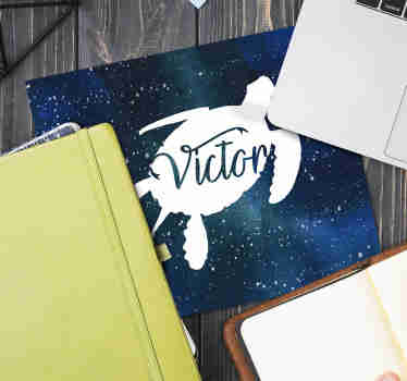 Tapis de souris personnalisable tortue galaxie - TenStickers