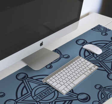 Alfombrilla XXL insignia sheriff con nombre - TenVinilo