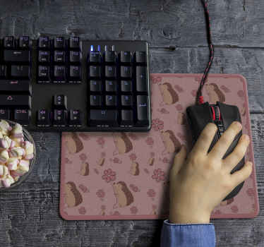 豪猪和雏菊刺猬鼠标垫 - TenStickers