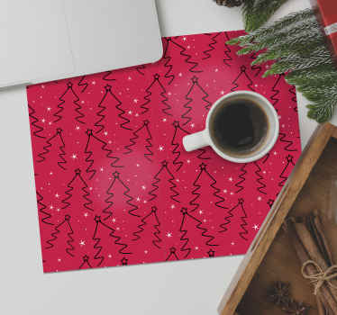 Red Christmas trees christmas mousepad - TenStickers