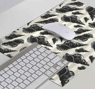Black striped  seashell mouse pad - TenStickers