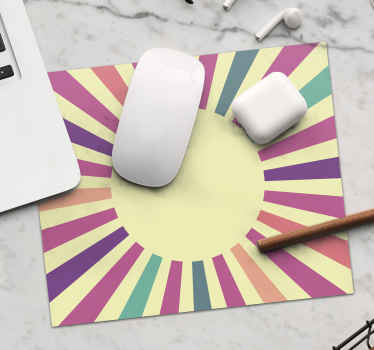 70's Geometric Sun 70's sun mouse pad - TenStickers