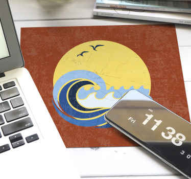 tapis de souris original Soleil, plage et vague - TenStickers