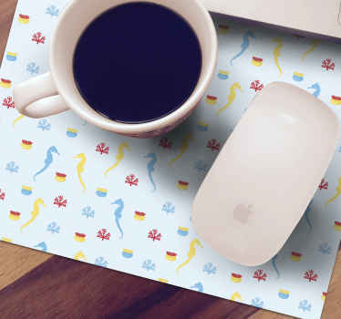 tapis de souris motif Hippocampe et corail - TenStickers