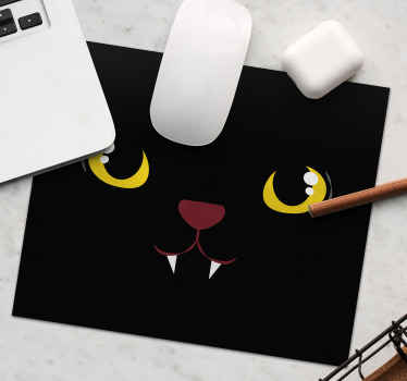 Olhos amarelos do gato preto mais mousepads - TenStickers