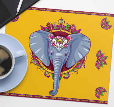 Elefant indisk stil original musematte - Tenstickers