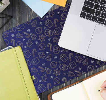 Gadget on blue background christmas mousepad - TenStickers