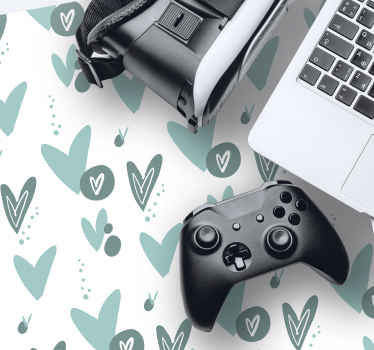 Alfombrilla raton original Lindos corazones azules - TenVinilo