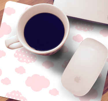 Tapetes de rato com texturas e padrões Nuvem rosa fofa - TenStickers