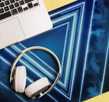 밝은 파란색 추상 삼각형 마우스 패드 - TenStickers