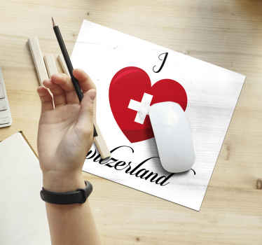 Tappetino mouse amo la svizzera - TenStickers
