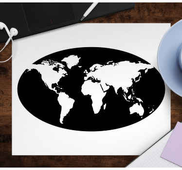 Tapetes de rato mapa mundo Fundo branco simples - TenStickers