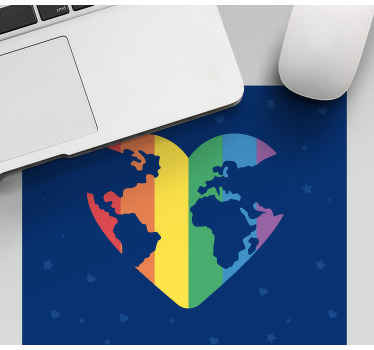 Alfombrilla raton mapamundi En forma de corazon - TenVinilo