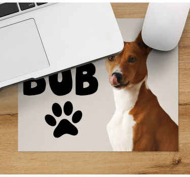 Dog with text personalised mouse mat - TenStickers