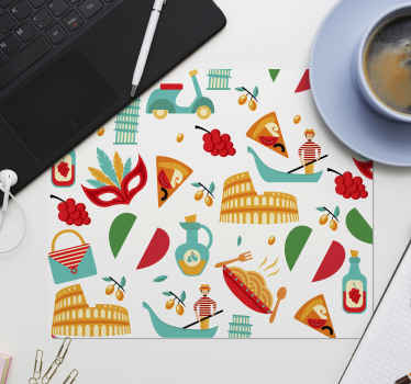 Italyan sembolleri kalp orijinal mouse pad - TenStickers