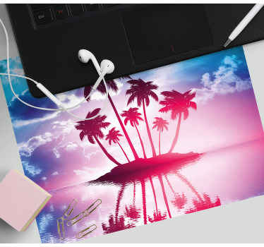 Pembe mavi gökyüzü ve yansıma orijinal mouse pad - TenStickers