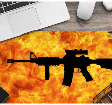 Pistol i flammer original musematte - Tenstickers