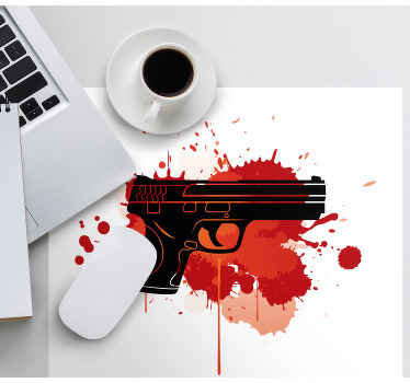 혈액 얼룩 원래 마우스 패드와 총 - TenStickers