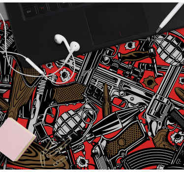 나쁜 무기와 수류탄 게임용 마우스 패드 - TenStickers