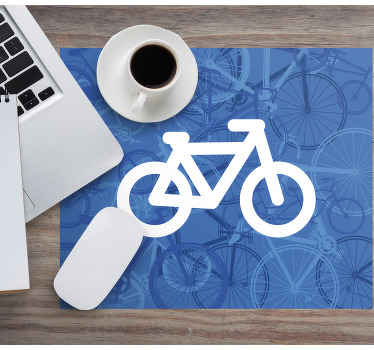 白い自転車オリジナルマウスパッド - TENSTICKERS