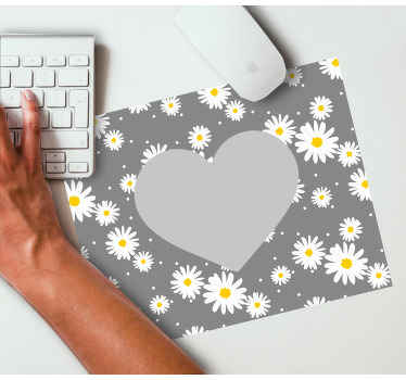 Mouse pad texturas patrón de corazón de margarita - TenVinilo