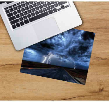 道路と稲妻のオリジナルのマウスパッド - TENSTICKERS